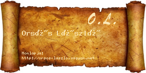 Orsós László névjegykártya
