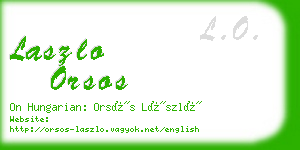 laszlo orsos business card